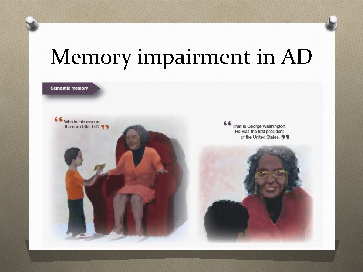 Memory impairment in AD 