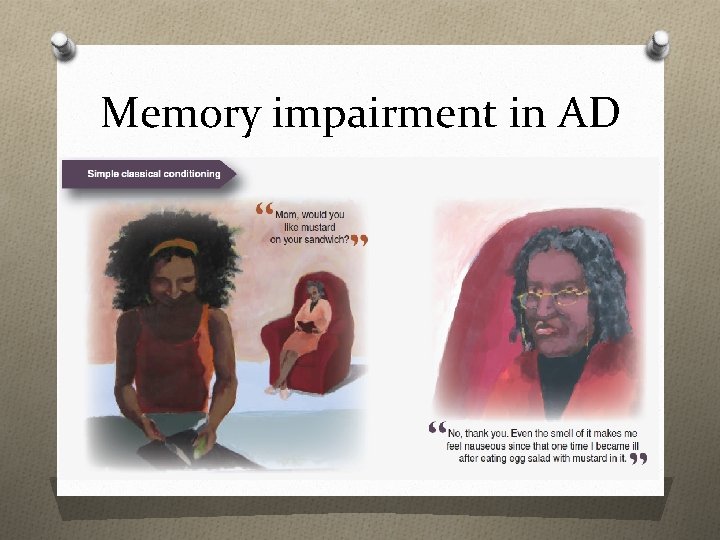 Memory impairment in AD 