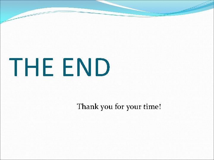 THE END Thank you for your time! 