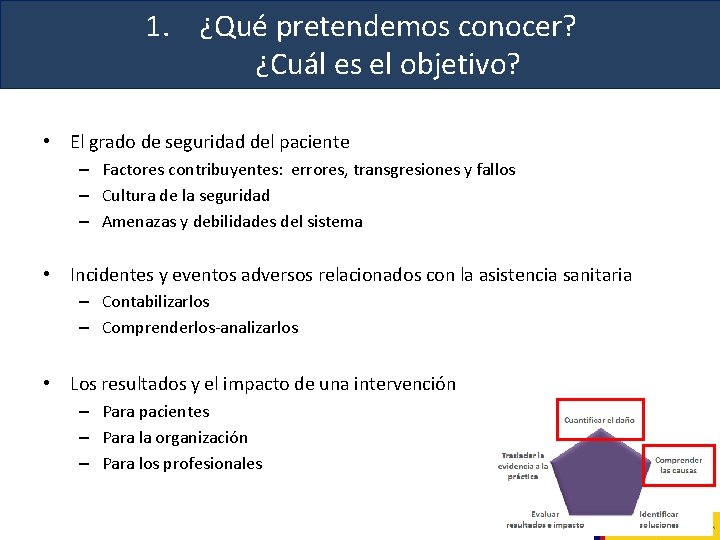 1. ¿Qué pretendemos conocer? ¿Cuál es el objetivo? • El grado de seguridad del