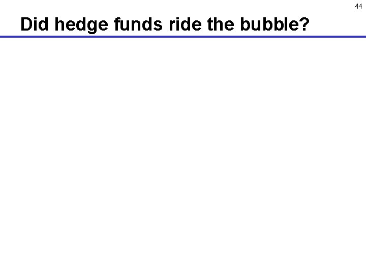 44 Did hedge funds ride the bubble? 