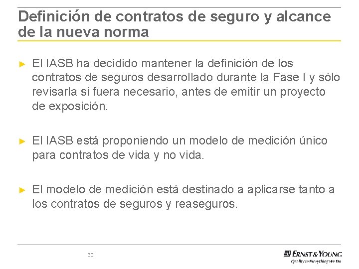 Definición de contratos de seguro y alcance de la nueva norma ► El IASB