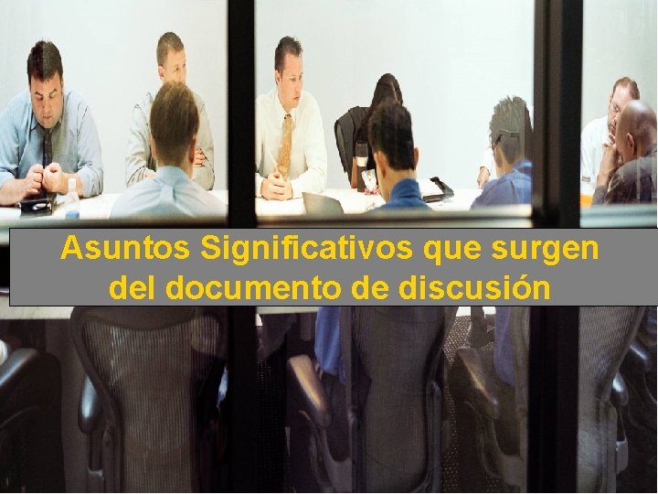 Asuntos Significativos que surgen del documento de discusión 36 