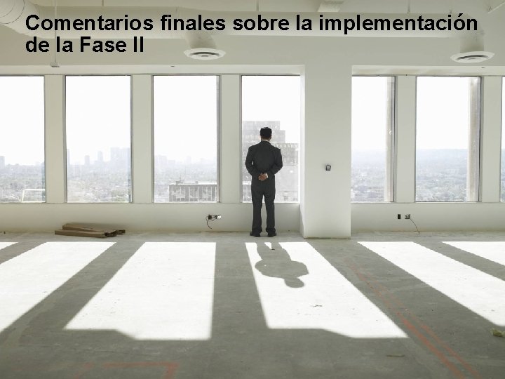 Comentarios finales sobre la implementación de la Fase II 44 