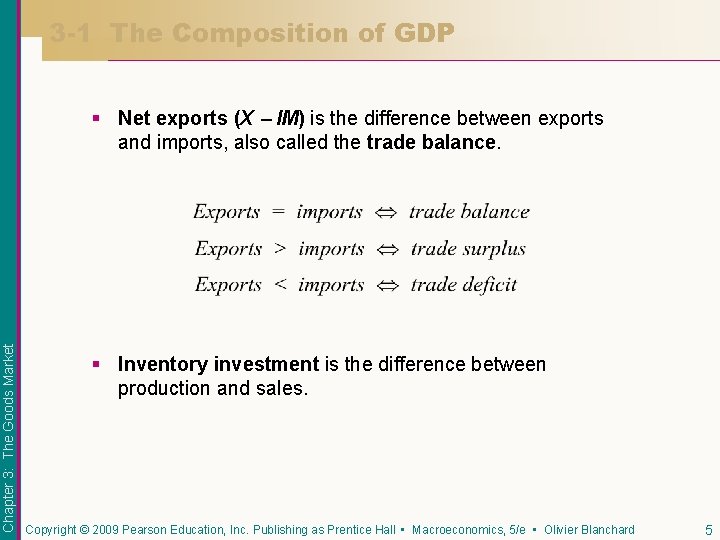 3 -1 The Composition of GDP Chapter 3: The Goods Market § Net exports