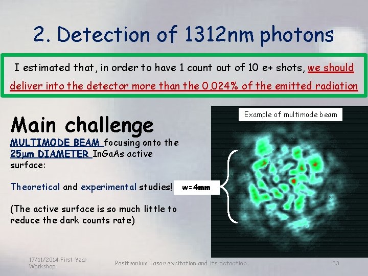 2. Detection of 1312 nm photons I estimated that, in order to have 1