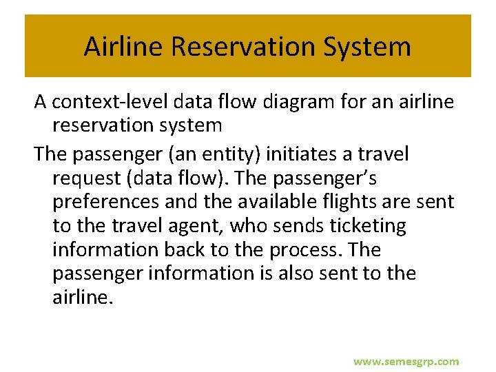 Airline Reservation System A context-level data flow diagram for an airline reservation system The