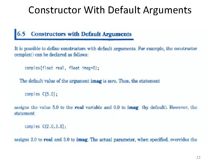 Constructor With Default Arguments 12 