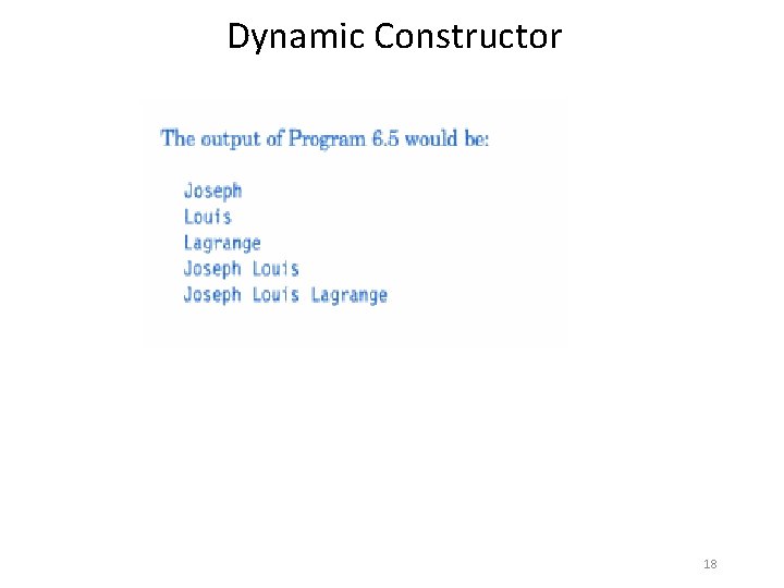 Dynamic Constructor 18 