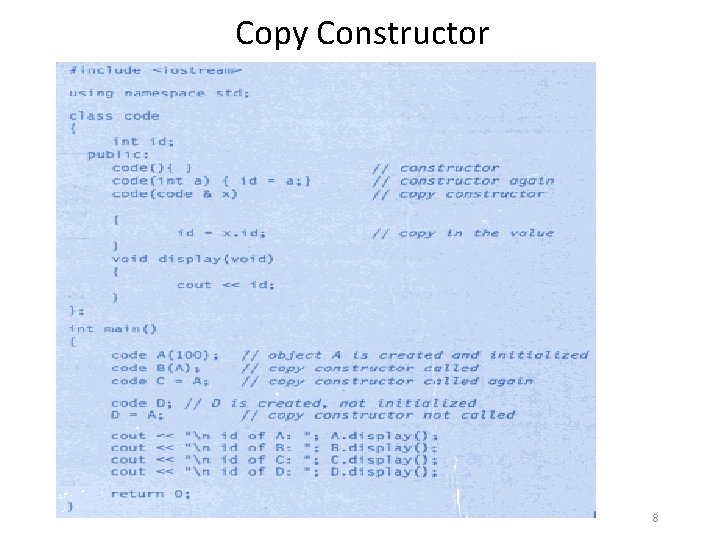 Copy Constructor 8 