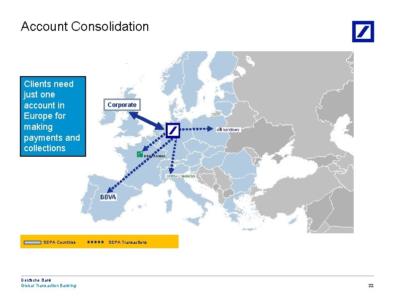 Account Consolidation Clients need just one account in Europe for making payments and collections