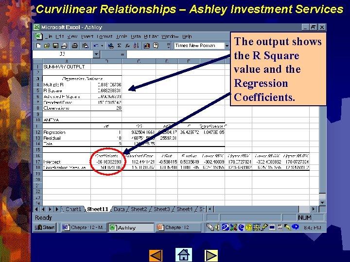 Curvilinear Relationships – Ashley Investment Services The output shows the R Square value and