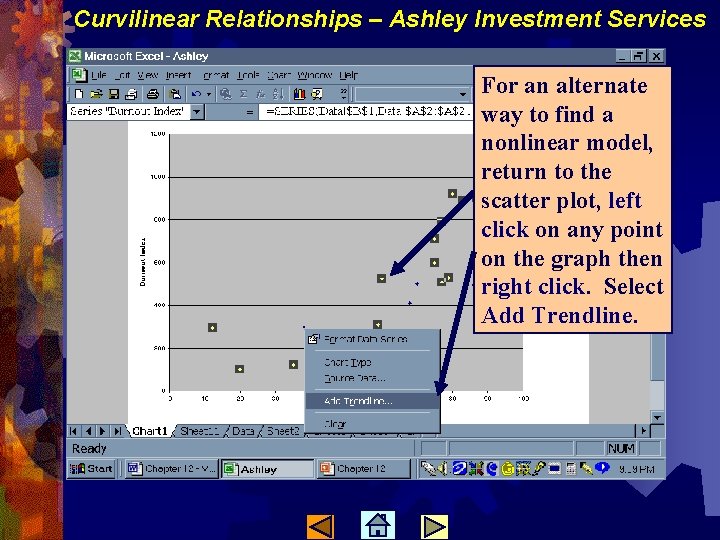 Curvilinear Relationships – Ashley Investment Services For an alternate way to find a nonlinear