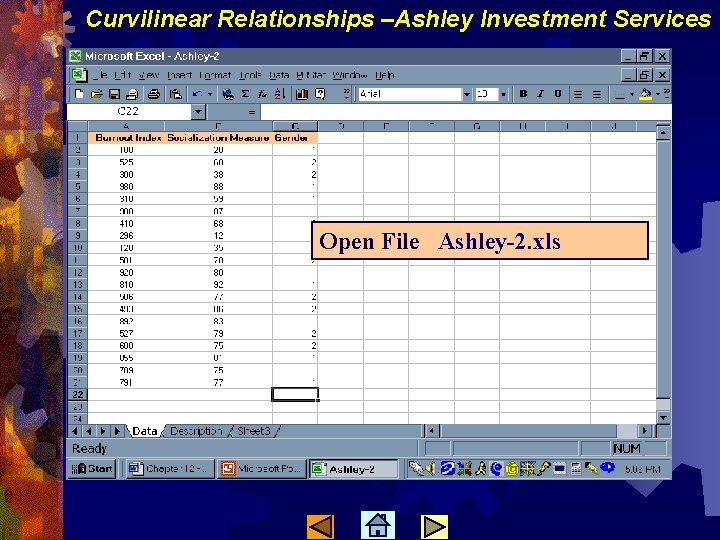 Curvilinear Relationships –Ashley Investment Services Open File Ashley-2. xls 