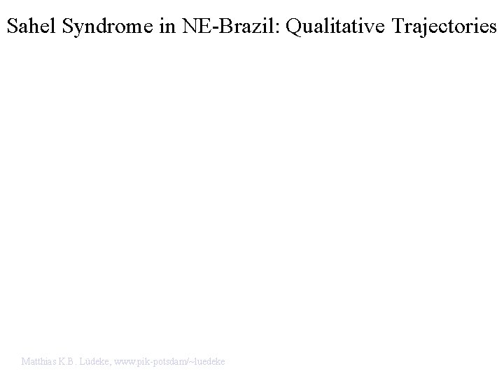 Sahel Syndrome in NE-Brazil: Qualitative Trajectories Matthias K. B. Lüdeke, www. pik-potsdam/~luedeke 