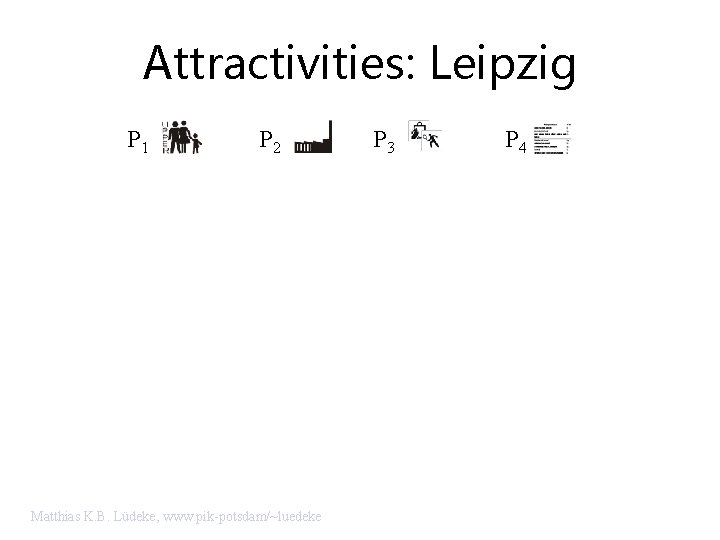Attractivities: Leipzig P 1 P 2 Matthias K. B. Lüdeke, www. pik-potsdam/~luedeke P 3