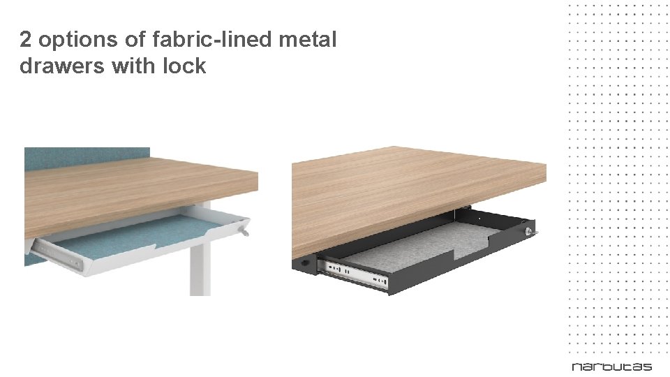 2 options of fabric-lined metal drawers with lock NEW 