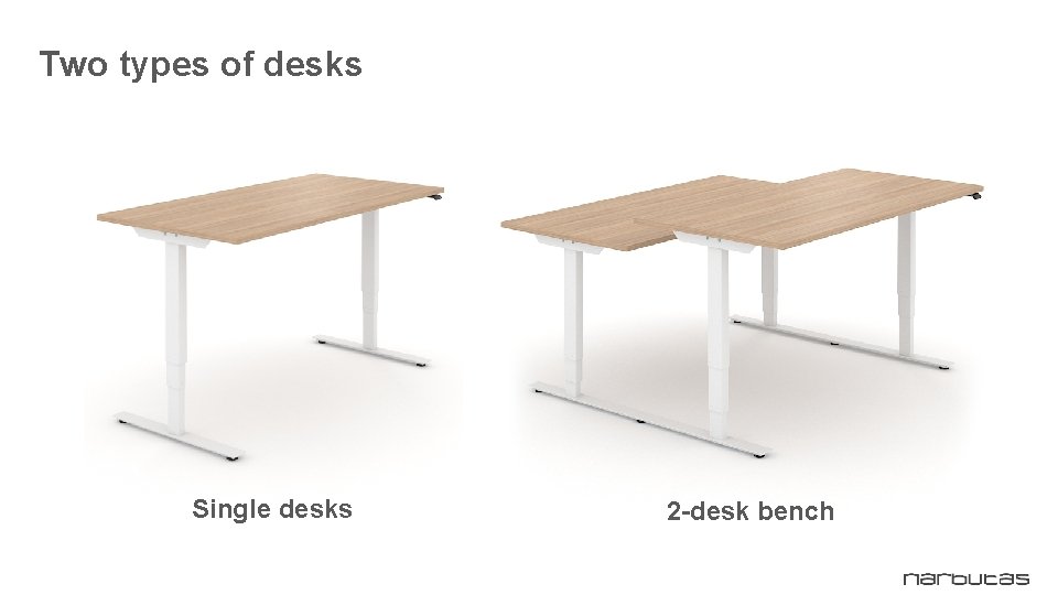 Two types of desks Single desks 2 -desk bench 