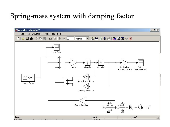 Spring-mass system with damping factor 