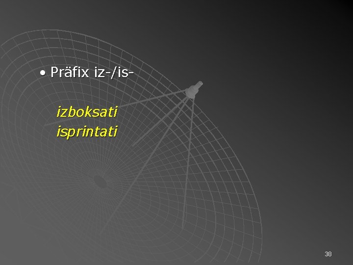  • Präfix iz-/isizboksati isprintati 38 
