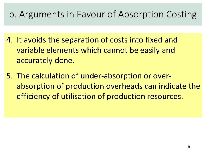 Absorption and Marginal Costing Lesson 5 1 Compare