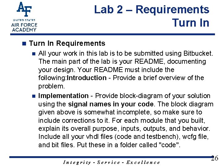 Lab 2 – Requirements Turn In n Turn In Requirements All your work in