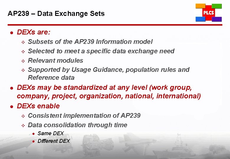 AP 239 – Data Exchange Sets l DEXs are: v v l l Subsets