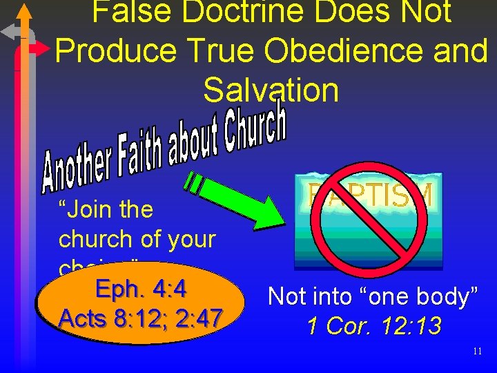 False Doctrine Does Not Produce True Obedience and Salvation “Join the church of your