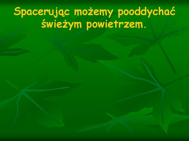 Spacerując możemy pooddychać świeżym powietrzem. 