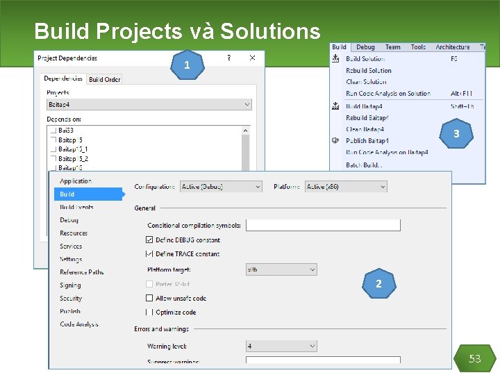 Build Projects và Solutions 1 3 2 53 