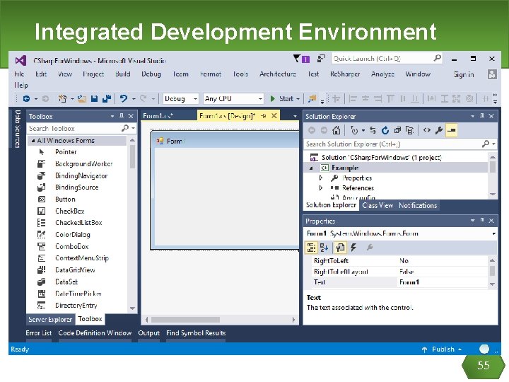 Integrated Development Environment 55 
