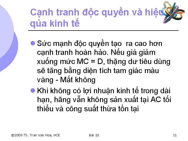 Cạnh tranh độc quyền và hiệu qủa kinh tế l Sức mạnh độc quyền