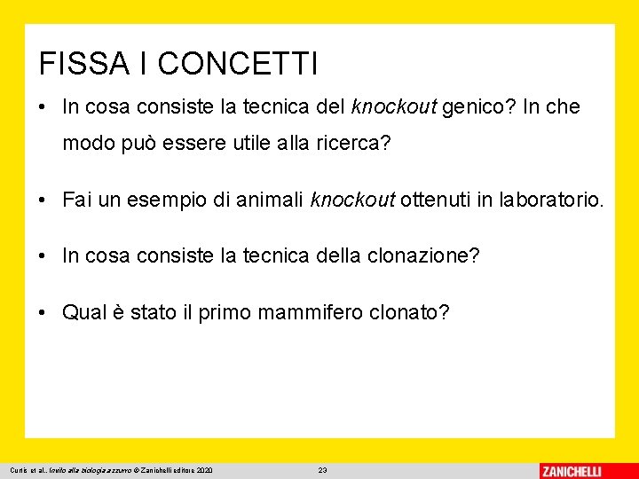 FISSA I CONCETTI • In cosa consiste la tecnica del knockout genico? In che