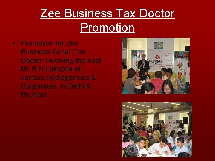 Zee Business Tax Doctor Promotion • Promotion for Zee Business Serial ‘Tax Doctor’ involving