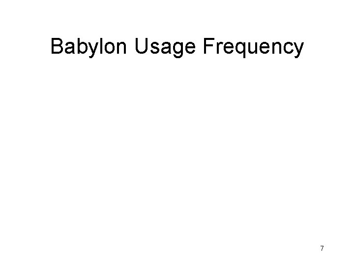 Babylon Usage Frequency 7 