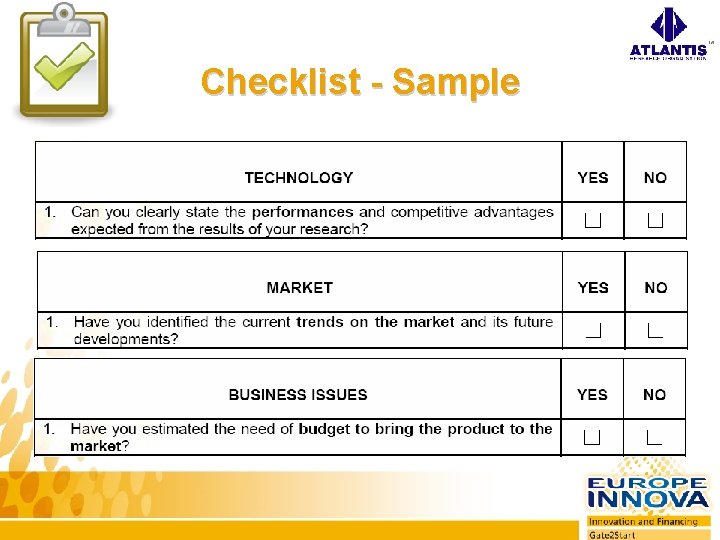 Checklist - Sample 