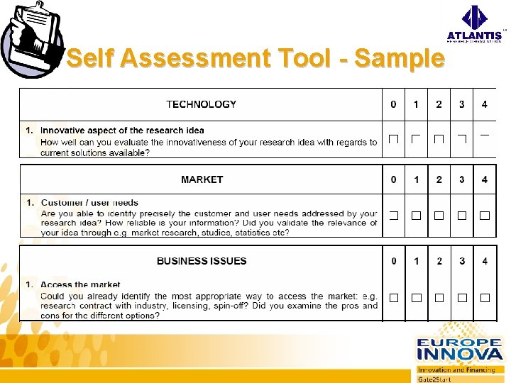 Self Assessment Tool - Sample 