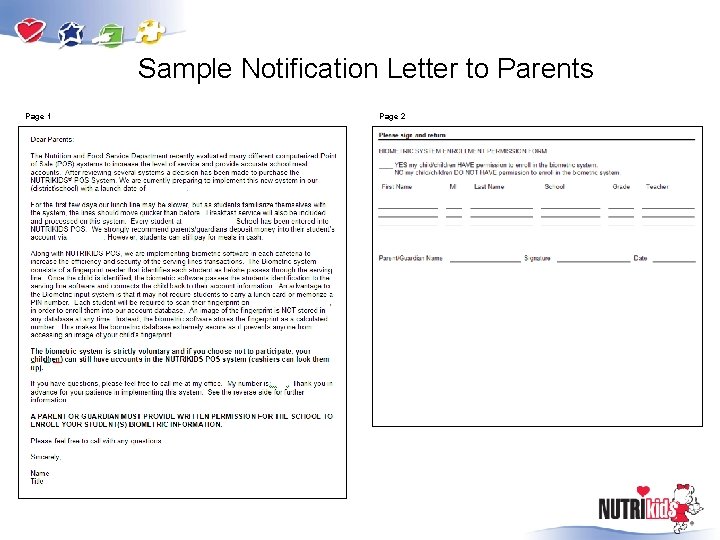 Sample Notification Letter to Parents Page 1 Page 2 