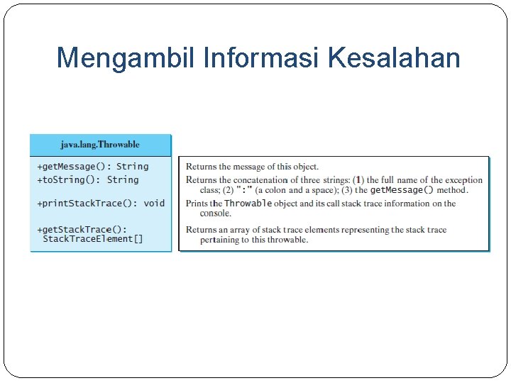 Mengambil Informasi Kesalahan 