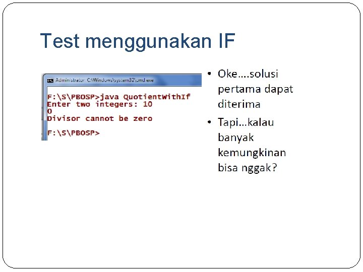 Test menggunakan IF 