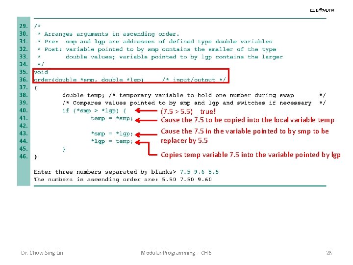 CSIE@NUTN (7. 5 > 5. 5) true! Cause the 7. 5 to be copied