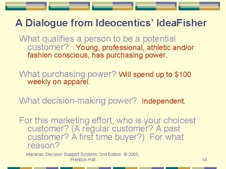 A Dialogue from Ideocentics’ Idea. Fisher What qualifies a person to be a potential