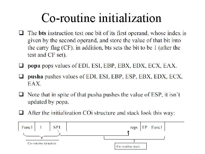 Co-routine initialization 