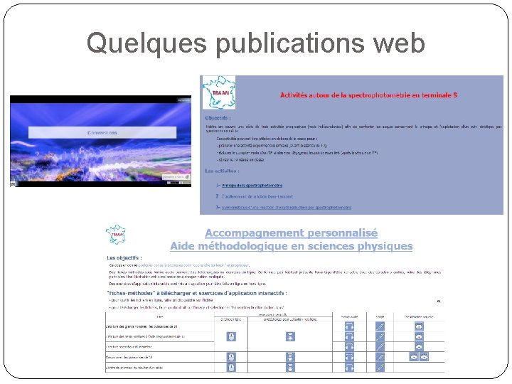 Quelques publications web 