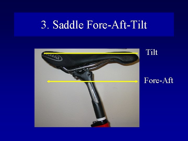3. Saddle Fore-Aft-Tilt Fore-Aft 