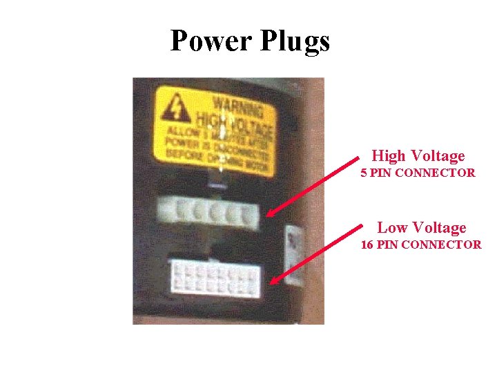 Power Plugs High Voltage 5 PIN CONNECTOR Low Voltage 16 PIN CONNECTOR 