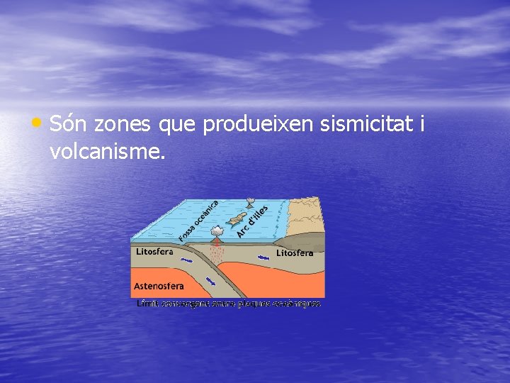  • Són zones que produeixen sismicitat i volcanisme. 