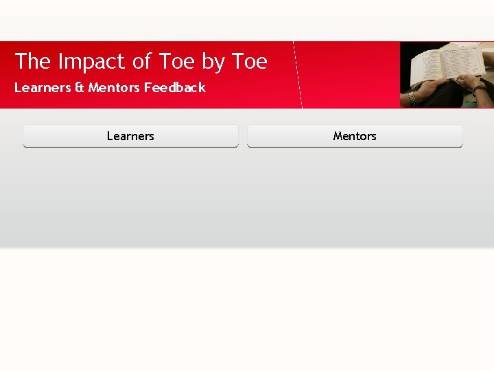 The Impact of Toe by Toe Learners & Mentors Feedback Learners Mentors 