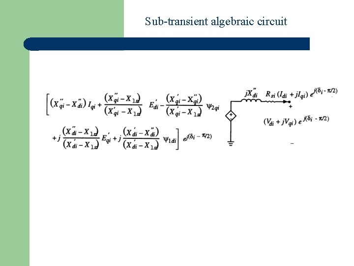 Sub-transient algebraic circuit 