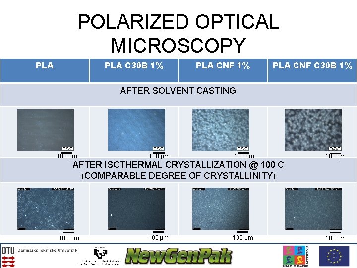 POLARIZED OPTICAL MICROSCOPY PLA C 30 B 1% PLA CNF C 30 B 1%